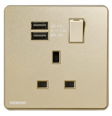 SIEMENS 西門子 DELTA® arina 13A 單位單極開關插座 (帶USB插座)
