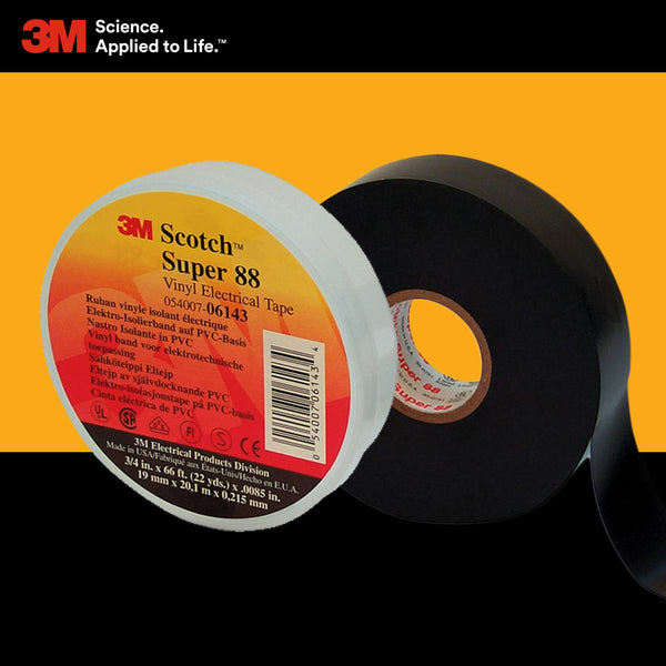 3M Super 88 Vinyl 電氣絕緣膠帶 105° 黑色