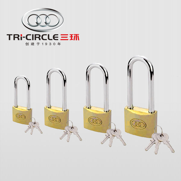 TRI-CIRCLE 三環牌 厚身長耳銅鎖 (不同匙)