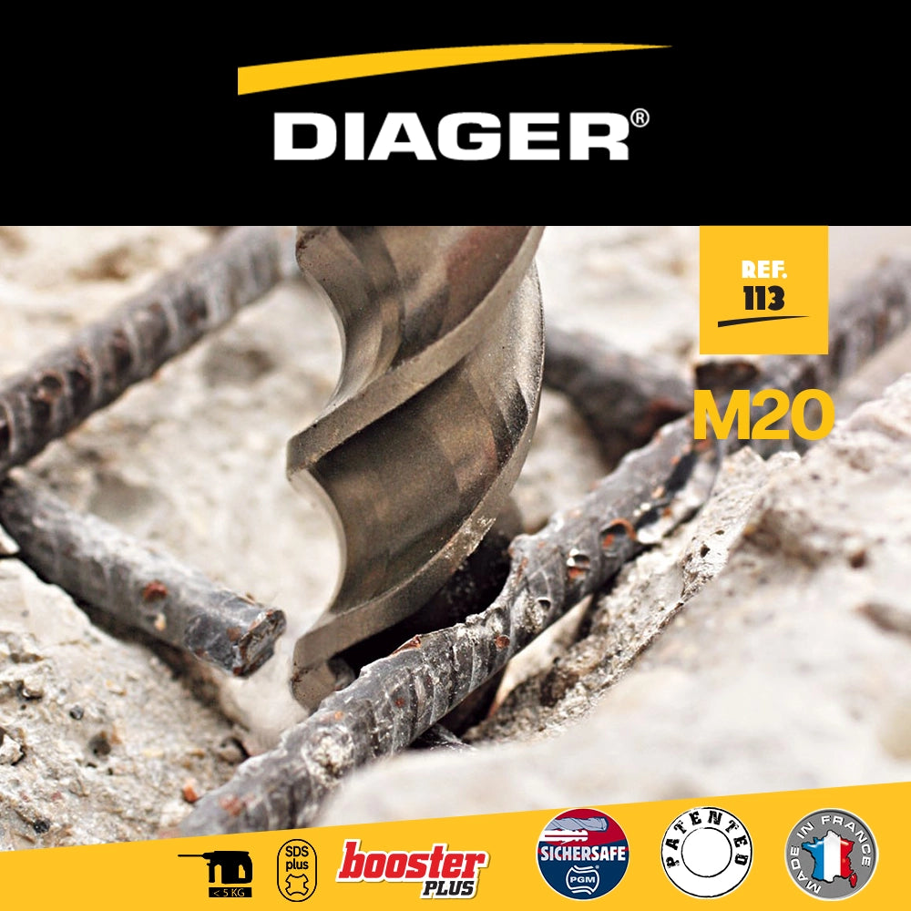法國 🇫🇷 DIAGER 得加 四坑 石屎 Y 字頭 鑽咀 M12 - M20