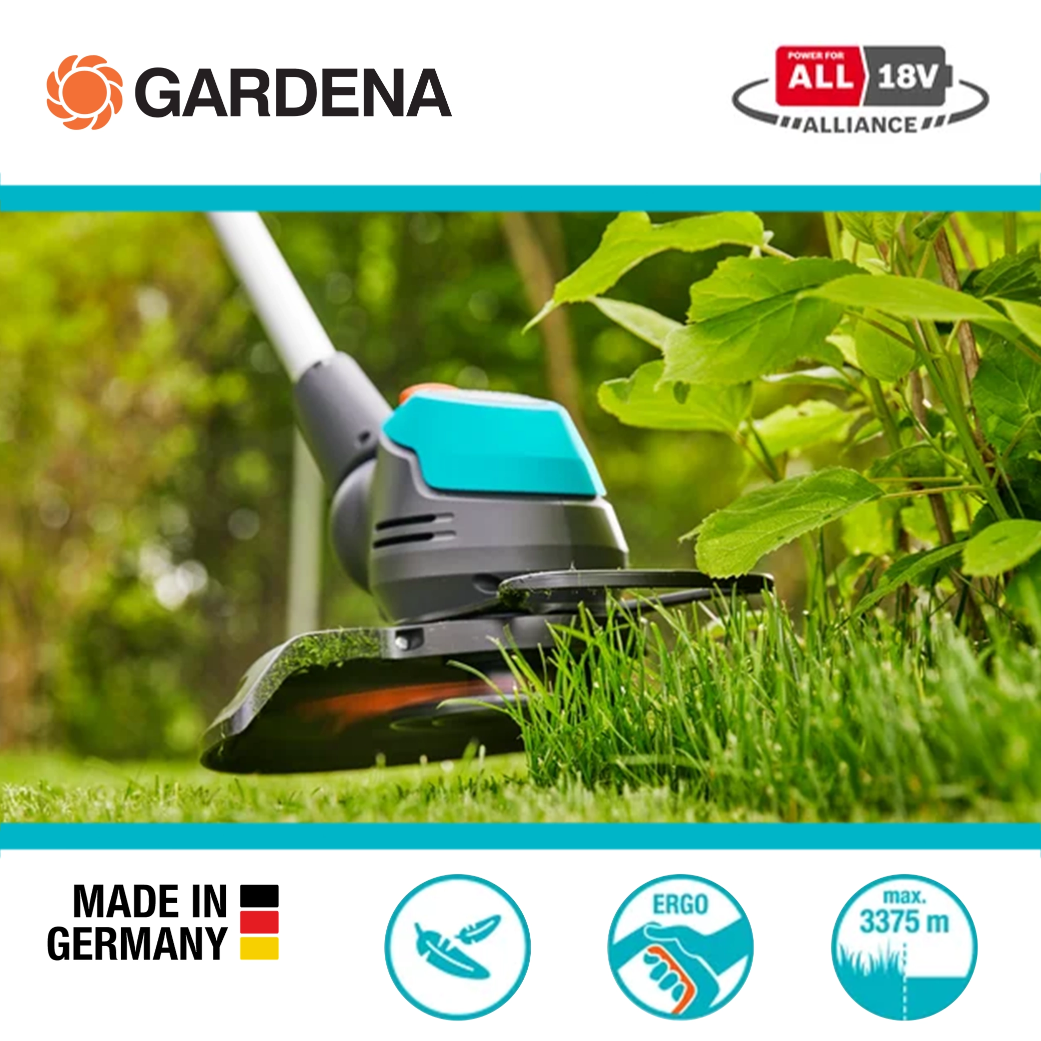 割草機。打草機。園藝工具。德國 GARDENA 18V 充電式割草機 easy 14700