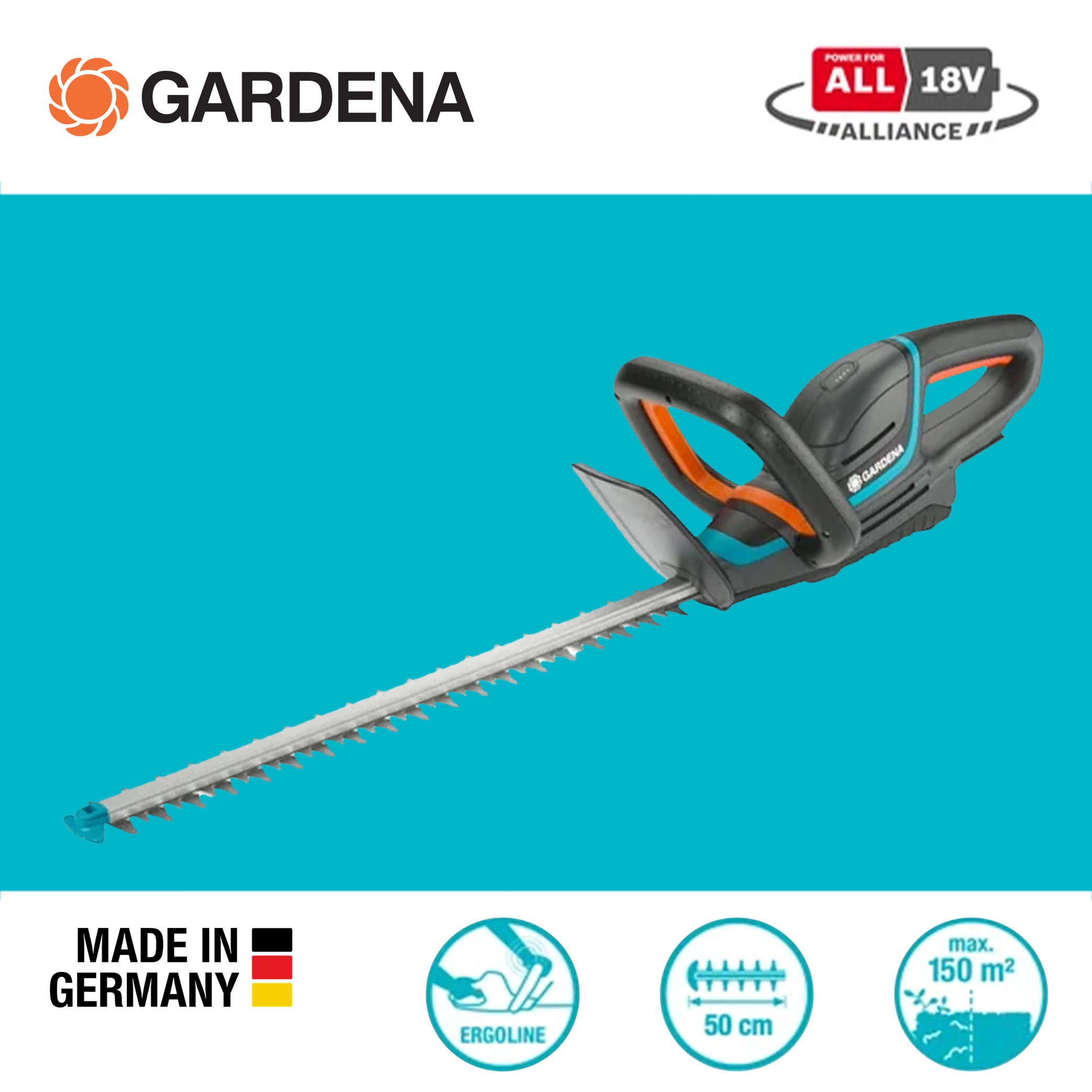 德國 GARDENA 14730 籬笆修剪機 4.0Ah 18V 鋰電；德國🇩🇪製造