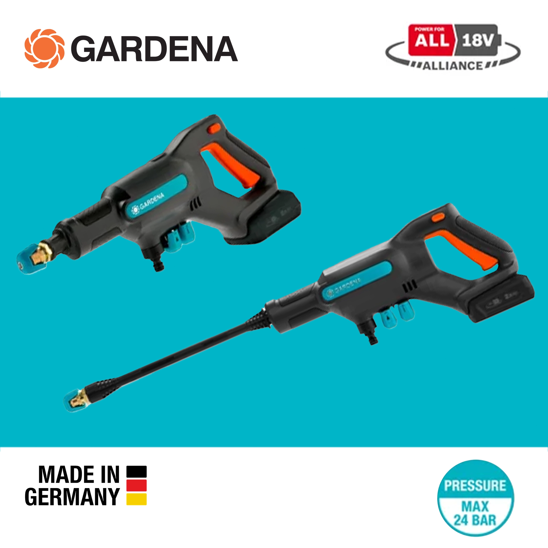 德國 GARDENA 18V 充電式中壓清洗機 14800