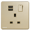 13A 單位 單極開關 插座 帶 USB 插座 SIEMENS 西門子 DELTA® arina