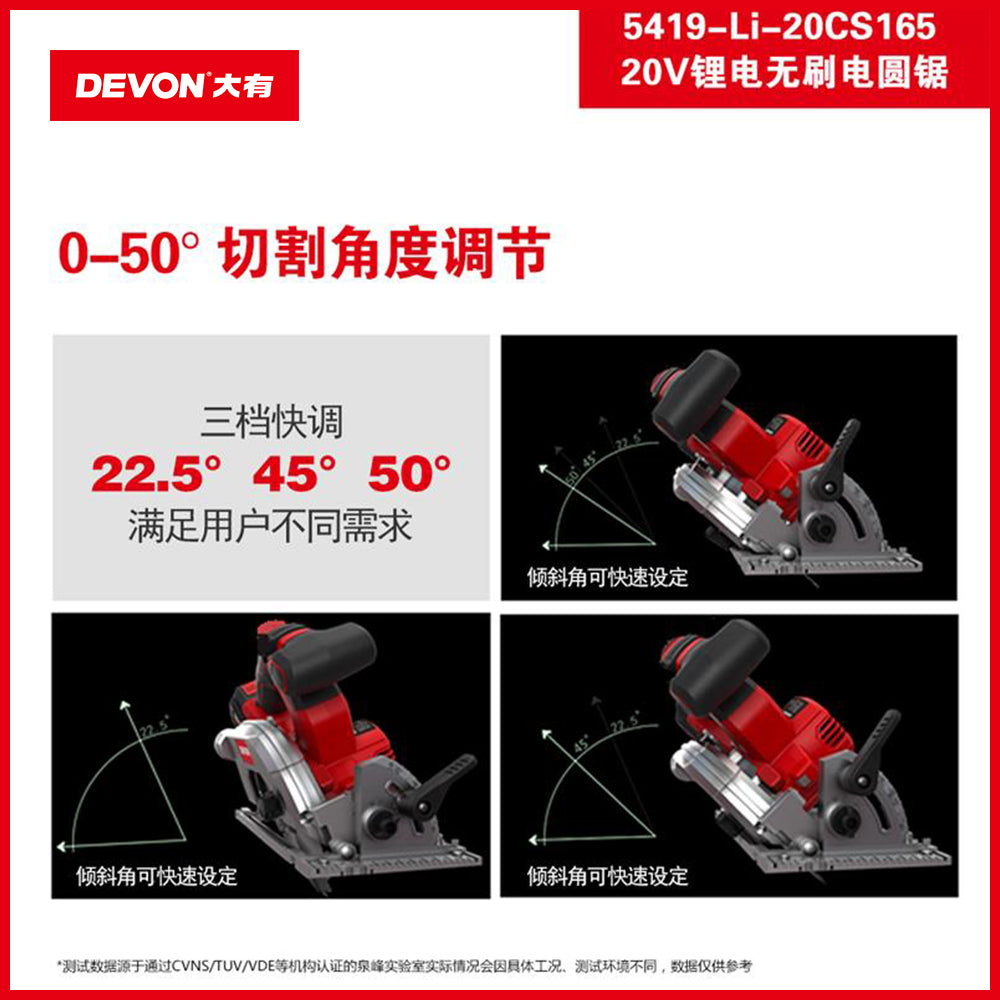 圓鋸 7.3吋 20V 鋰電 無刷 DEVON 大有 5419