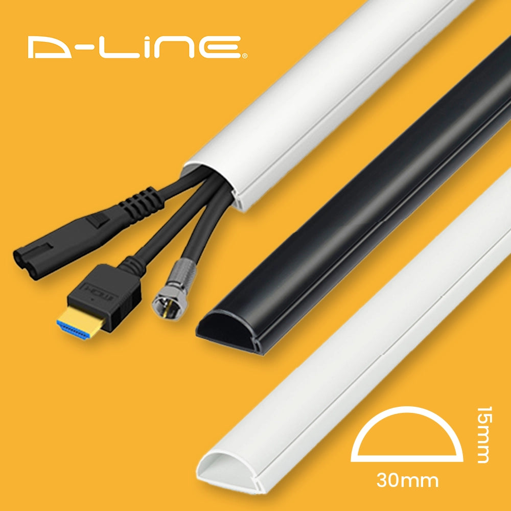 D-Line 1/2半圓 30 x 15mm 電線收納保護蓋