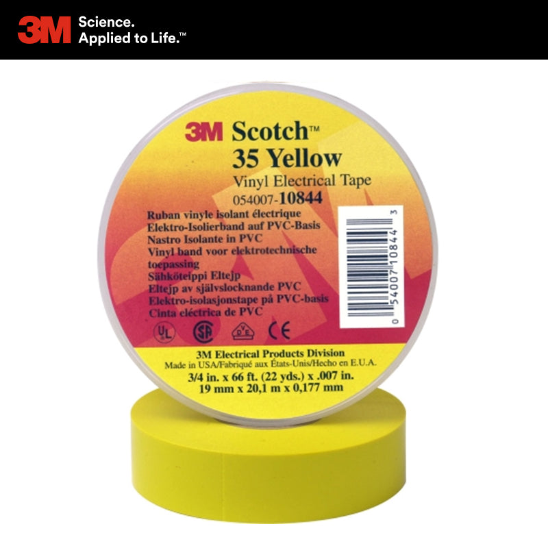 電氣 絕緣 優質型 多色 膠帶 105° 3M Super 35 Vinyl 電氣絕緣膠帶