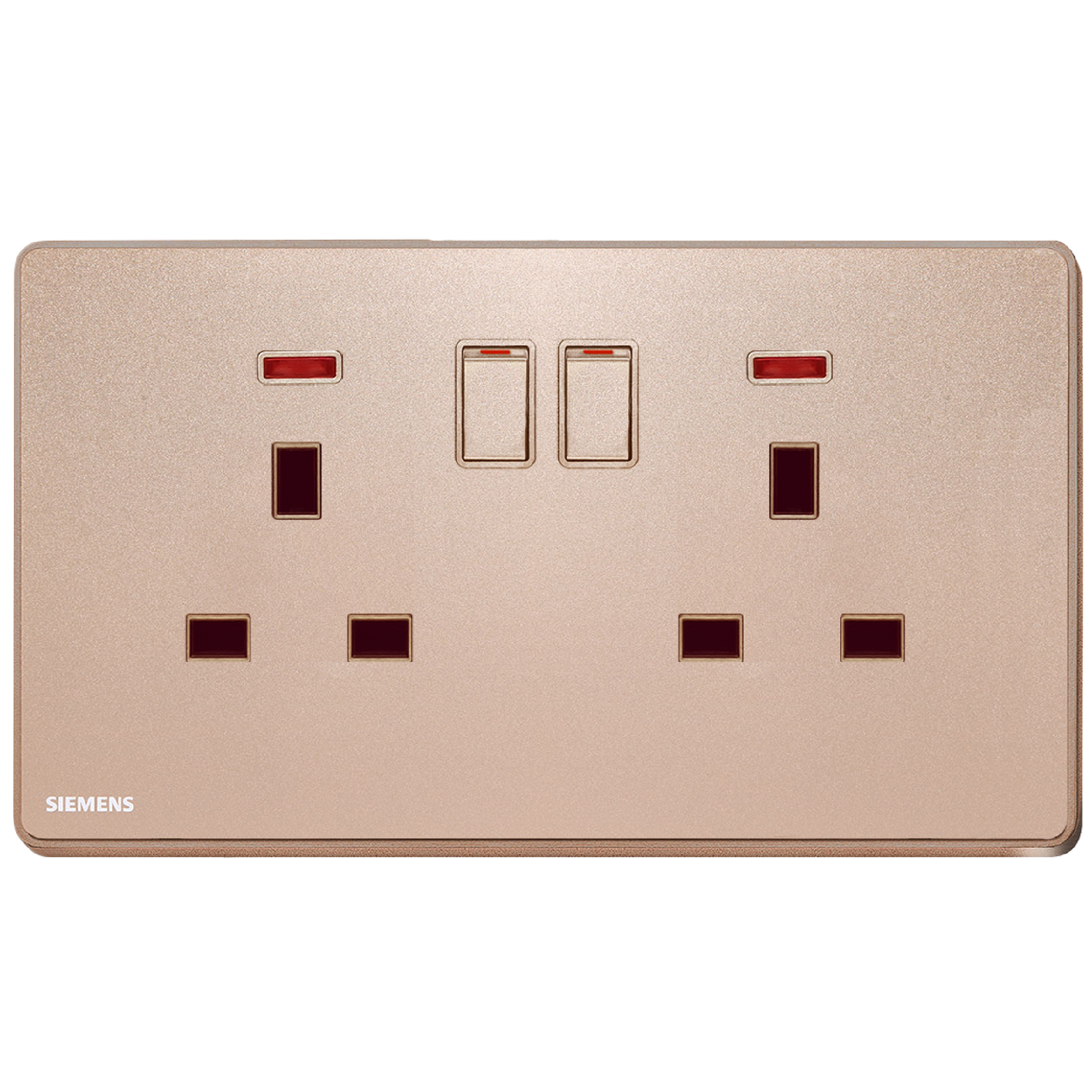 SIEMENS 西門子 DELTA® arina 13A 雙位開關插座 (帶霓虹燈指示器)