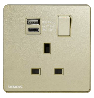 SIEMENS 西門子 DELTA® arina 13A 單位開關插座 (帶USB+TYPE C插頭)