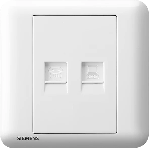 SIEMENS 西門子 DELTA® seata RJ11 電話插座 + RJ45 CAT5e 電腦插座