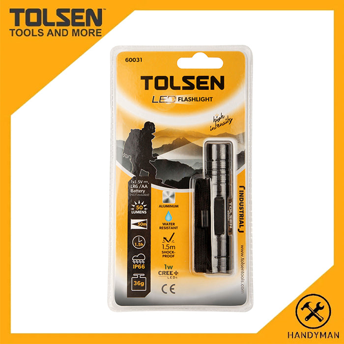 IP66 防水 高亮度 LED 手電筒 TOLSEN 東森牌