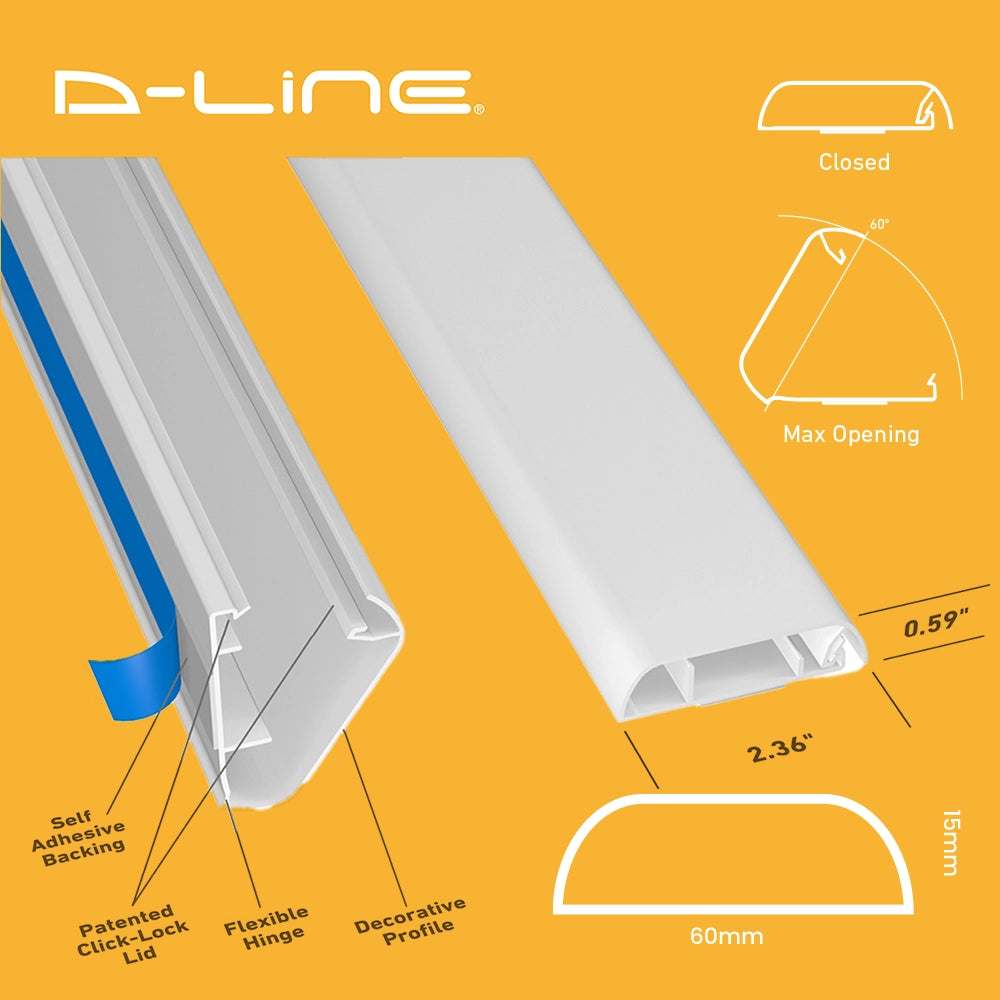 D-Line 60 x 15mm 影音線收納保護槽