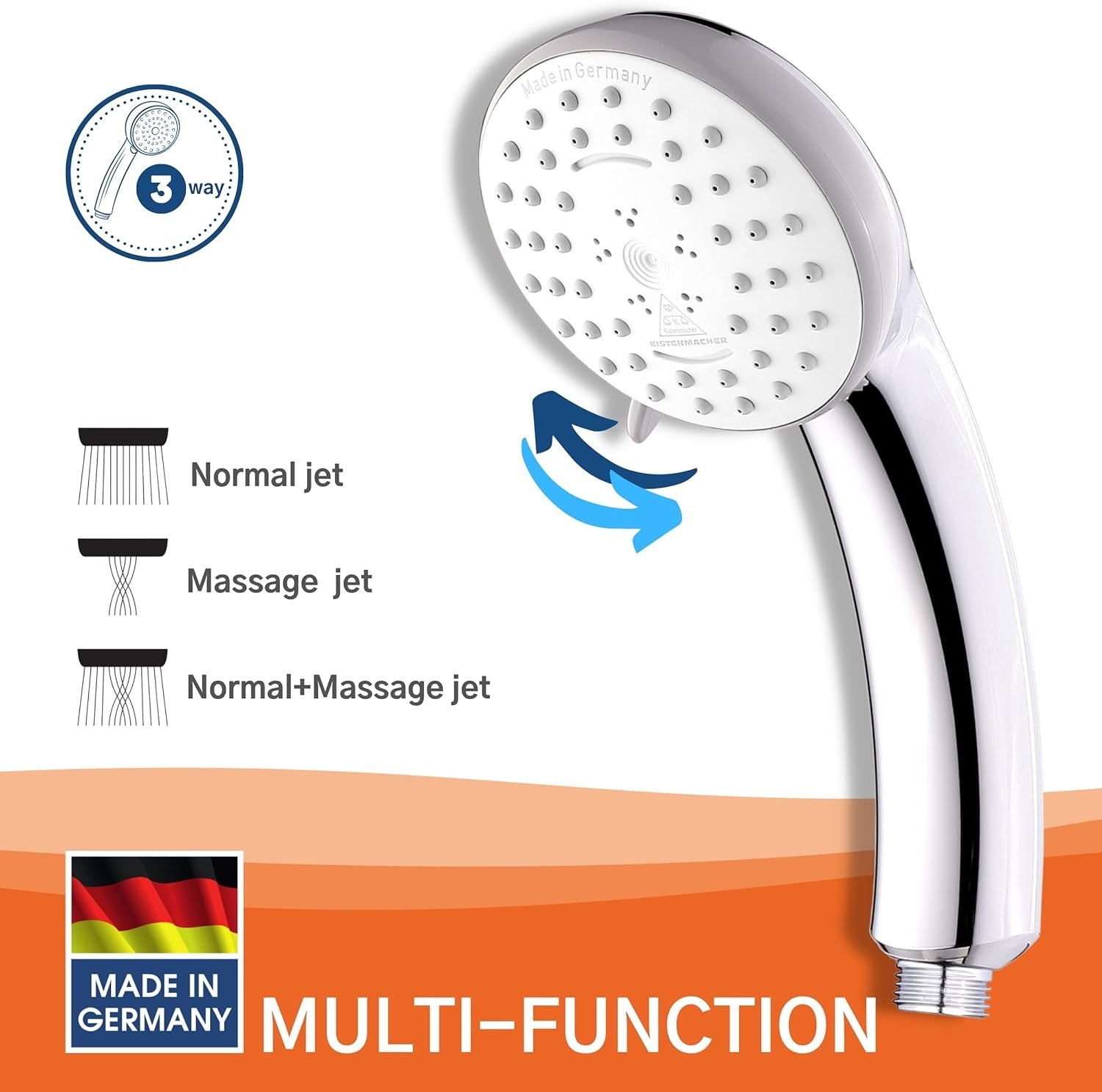 套裝花灑 花灑水龍頭＋水龍頭＋喉管 德國 KISTENMACHER #3200 