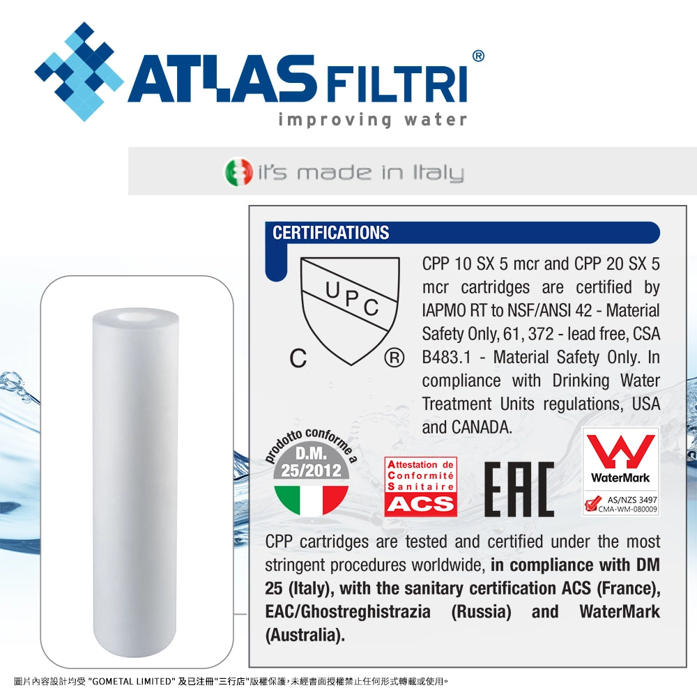 意大利 🇮🇹 ATLAS 透明膠殼 專業 濾水器