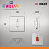 英國  BRITISH GENERAL EVOLVE 系列 45A 拉絲鋼黑色開關掣