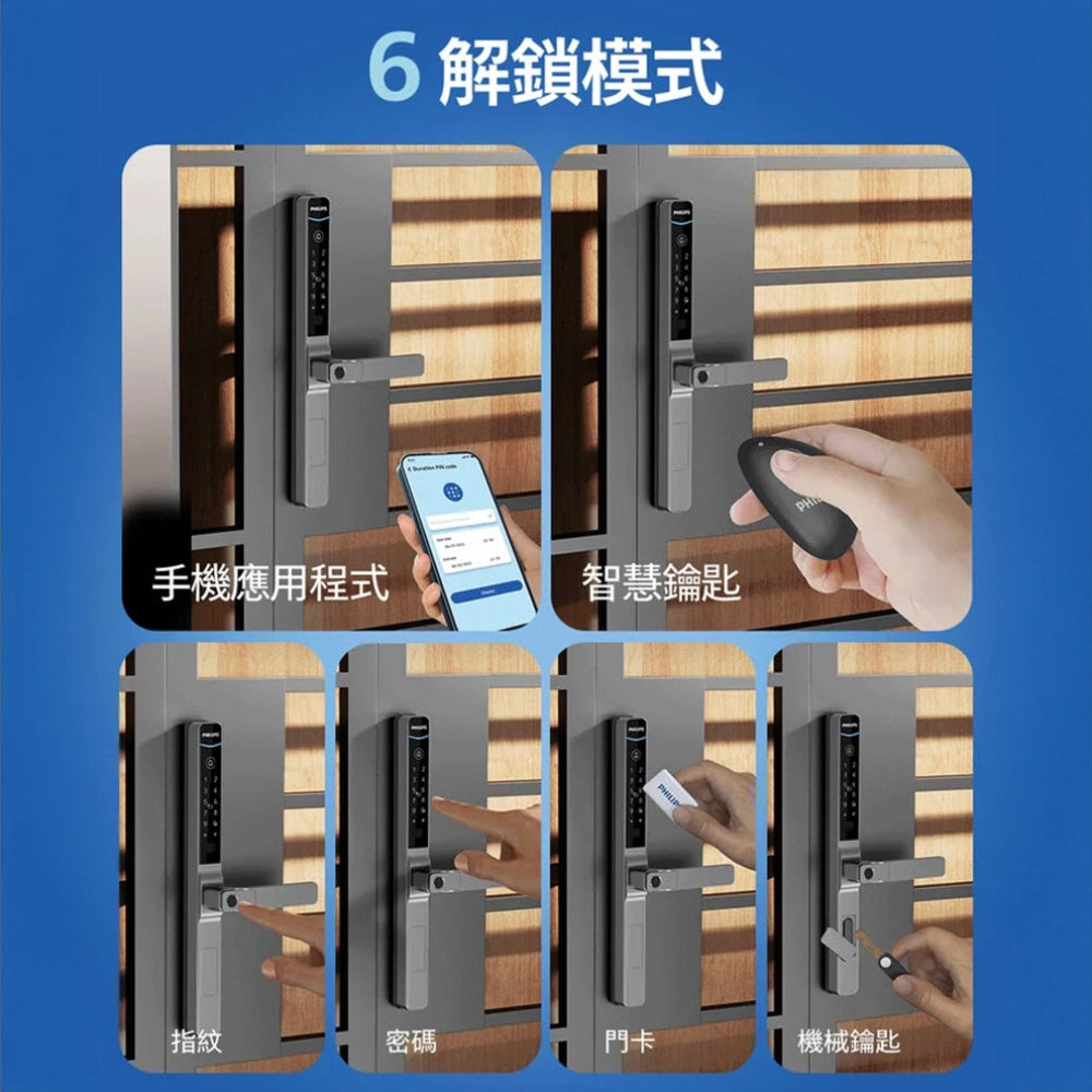 PHILIPS 飛利浦 DDL611S 窄體 執手式 智能門鎖