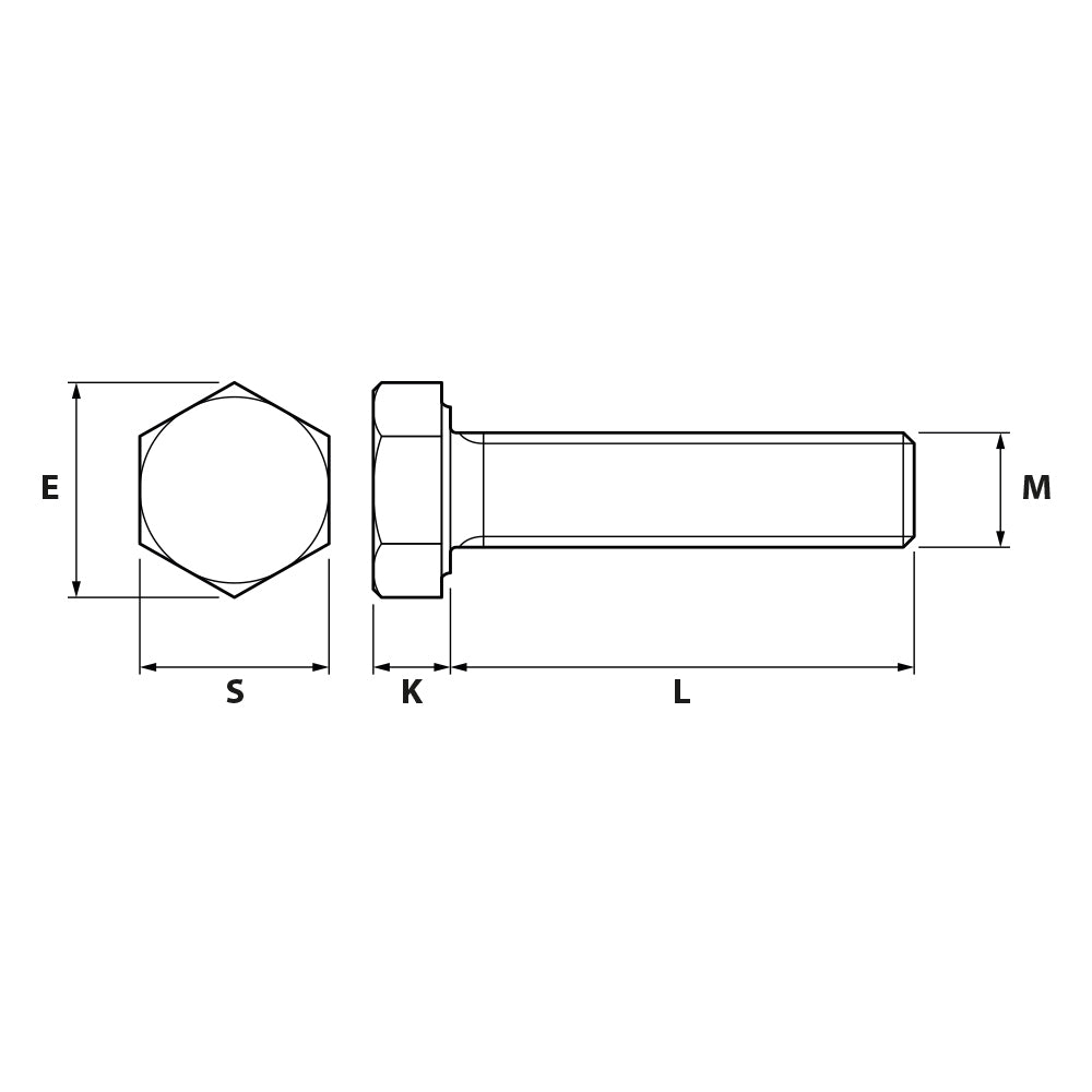 SS316 不銹鋼公制六角螺絲 (A4-70) M20