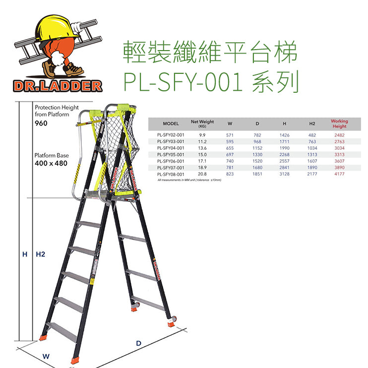 DR.LADDER 輕裝纖維平台梯 PL-SFY-001 系列