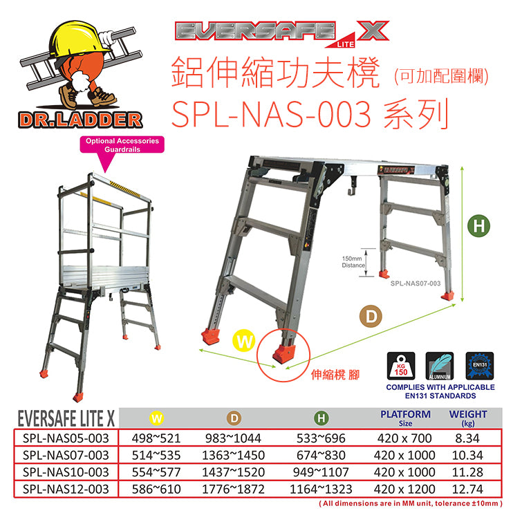 DR LADDER|符合 EN131、AS/NZ 和 ANSI 品質標準|輕便安全梯|工作台|鋁合金|纖維A字梯|伸縮鋁梯|扶手鋁梯|平台梯 ...