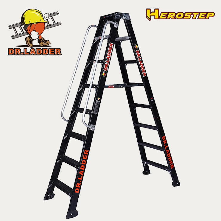 安全梯。纖維梯。A字梯。DR LADDER HEROSTEP 黑色纖維A字梯 AS-TR-DFB