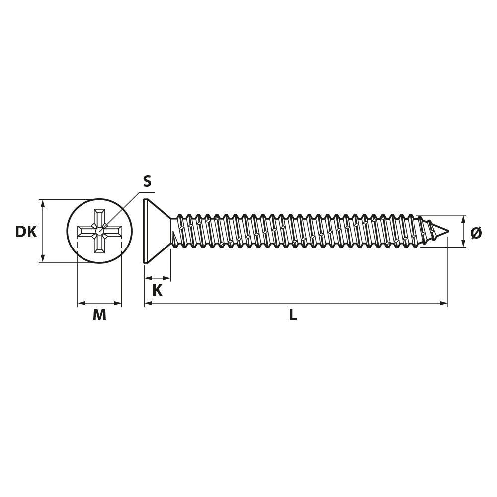 不銹鋼平頭鋼牙螺絲 #12