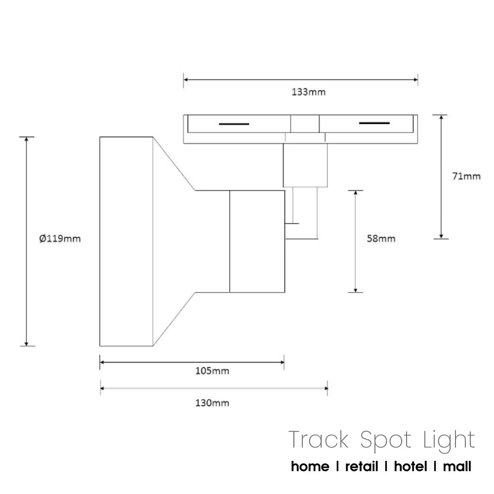350度 旋轉 可調控 白黑兩色可選 LED 路軌燈具連射燈 套裝