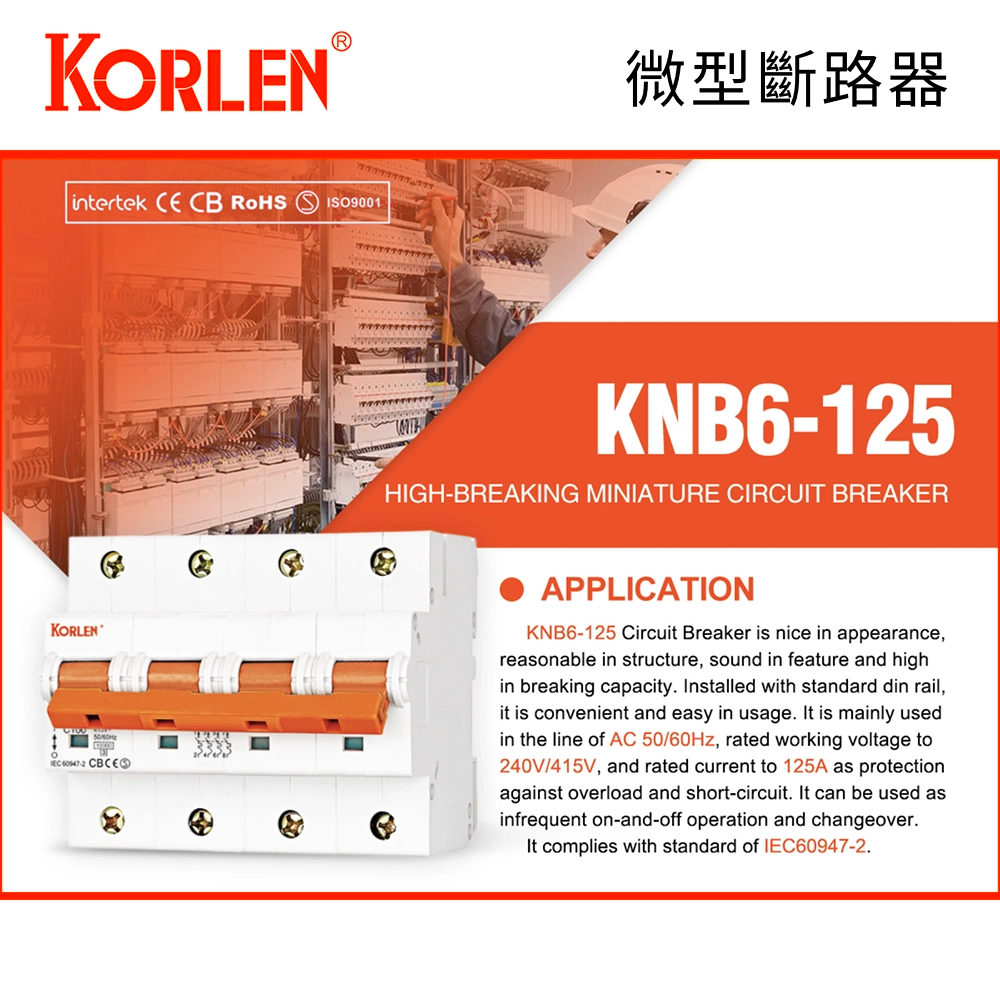 KORLEN 高能電氣 KNB6-125 100A 微型斷路器 三線