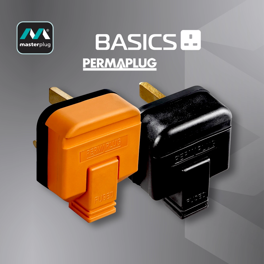 Masterplug 英國 PermaPlug 13A 三腳英式插頭 HDPT13B 黑 HDPT13O 橙