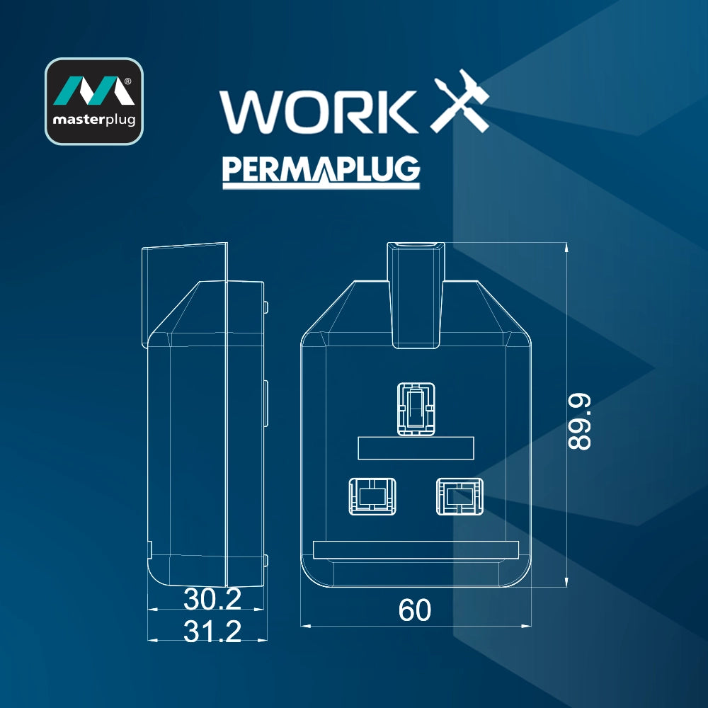 英國 🇬🇧 Masterplug Permaplug 擴展插座 1 位 13A 橙/黑 | 可重新接線 工業級插座 ELS13O ...