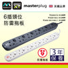 防雷拖板 13A 4~6 插位 2米線長 獨立開關 指示燈 英國 Masterplug 防雷拖板