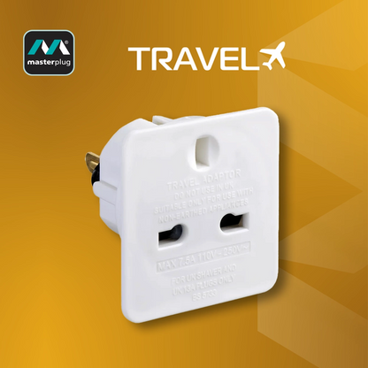 英國品牌 Masterplug 旅行轉換插頭 (兩件裝 TAUSA) 三腳-轉-兩腳扁頭 (合用國家-日本-加拿大-美國-澳大利亞-中國) 
