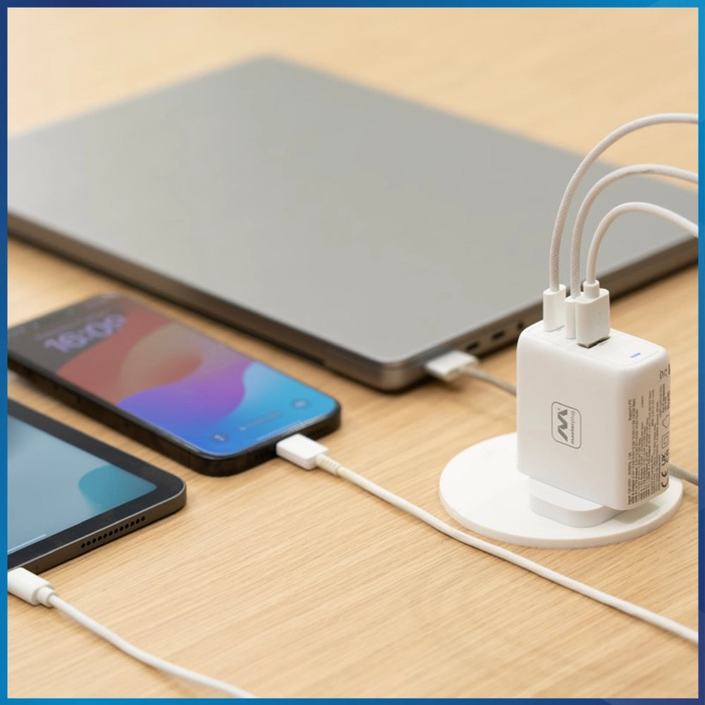 Masterplug 13A 67W USB C1 + C2 + A 快速充電器 LED 電源指示燈 (白色) USBPLGACC67W/U