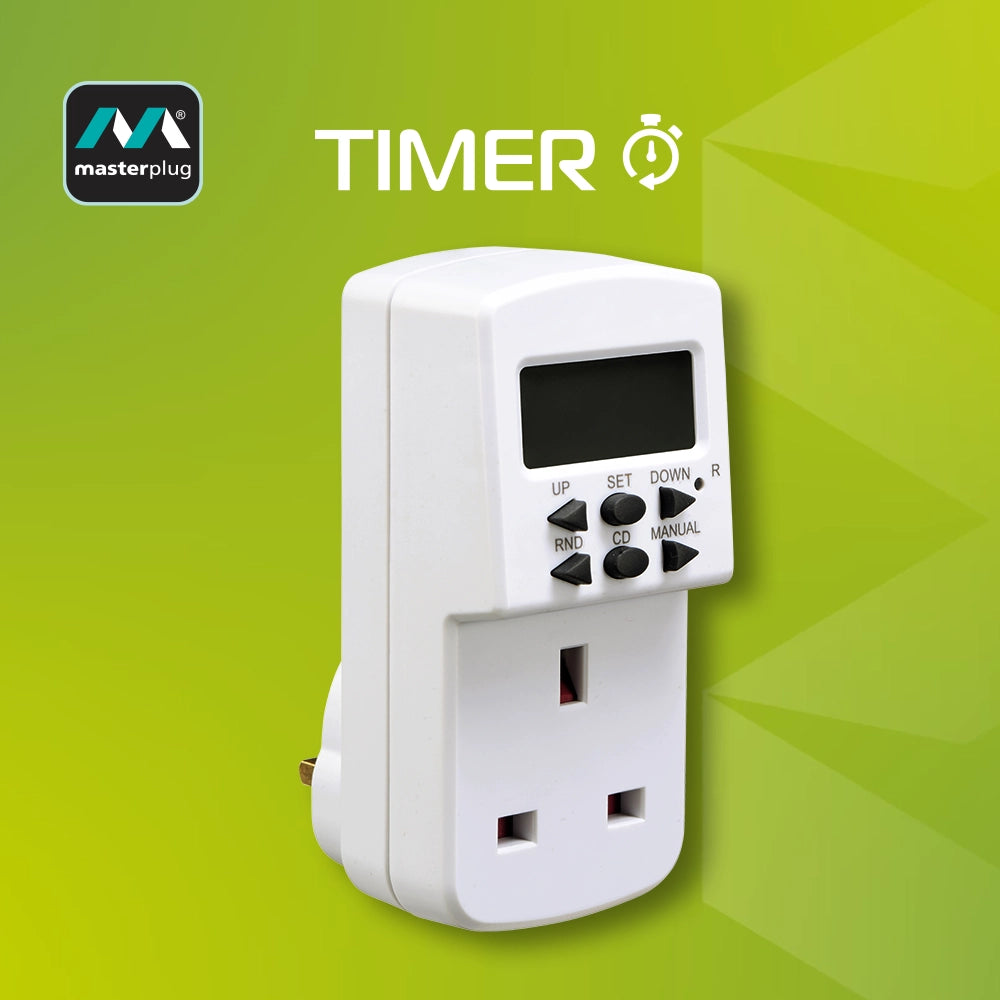 Masterplug T7 電子定時 ⏲️ 器計時器 🔌 插座| 🔟 程式|Masterplug 7 天 電子定時器插座 – 3T 三行店