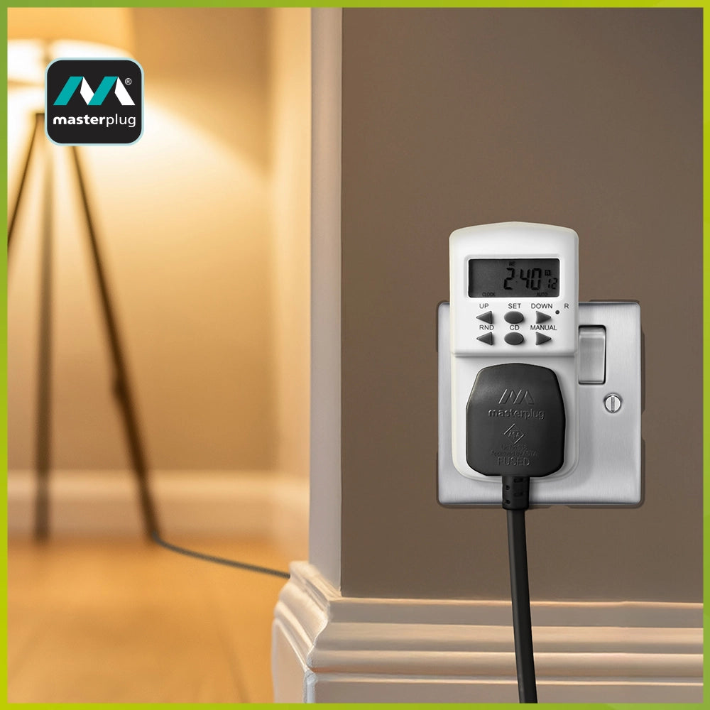 Masterplug T7 電子定時 ⏲️ 器計時器 🔌 插座| 🔟 程式|Masterplug 7 天 電子定時器插座 – 3T 三行店