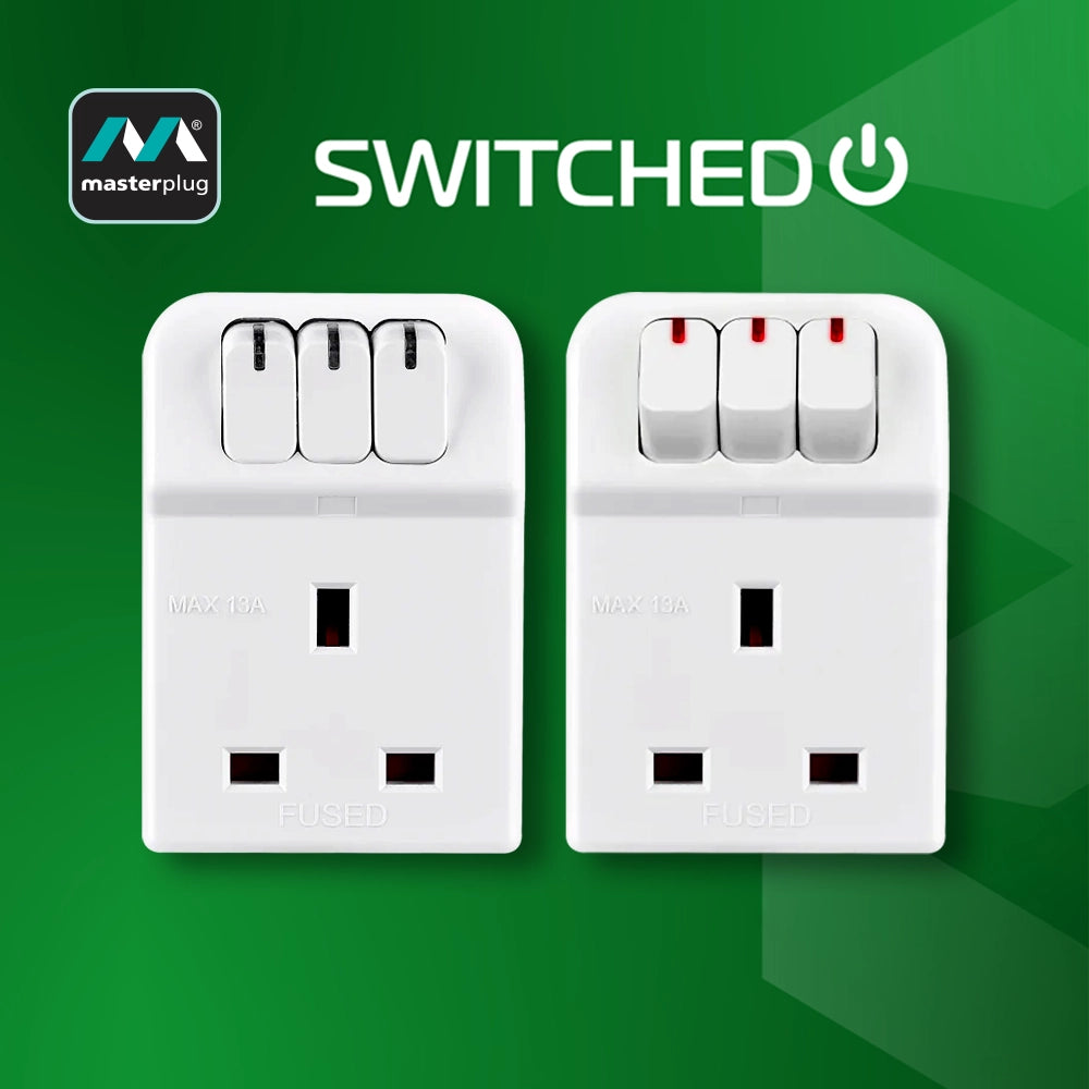 英國 🇬🇧 Masterplug 3 插位 獨立開關 插蘇｜13A 保險絲｜電源指示器｜Masterplug 13A 保險絲 獨立開關 電源 ...