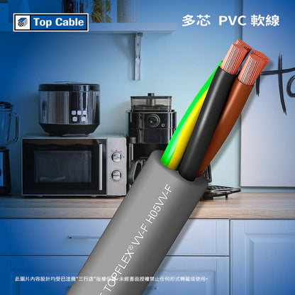 西班牙 🇪🇸 TOP CABLE 300/500V TOP FLEX 多芯 PVC 軟線 <HAR> 證書 (灰色外皮)