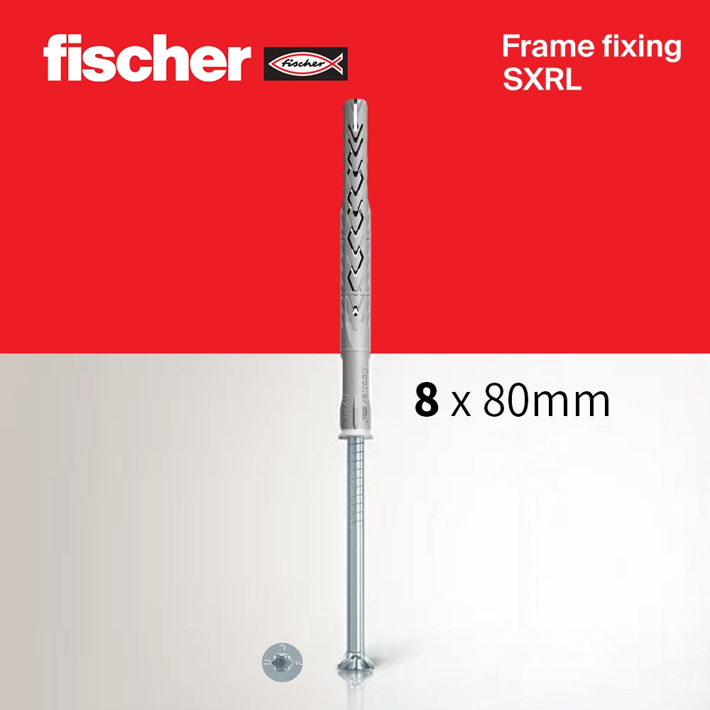 德國 🇩🇪 fischer SXRL 8 x 80 FRAME fixing CSH 鍍鋅 膠塞螺絲