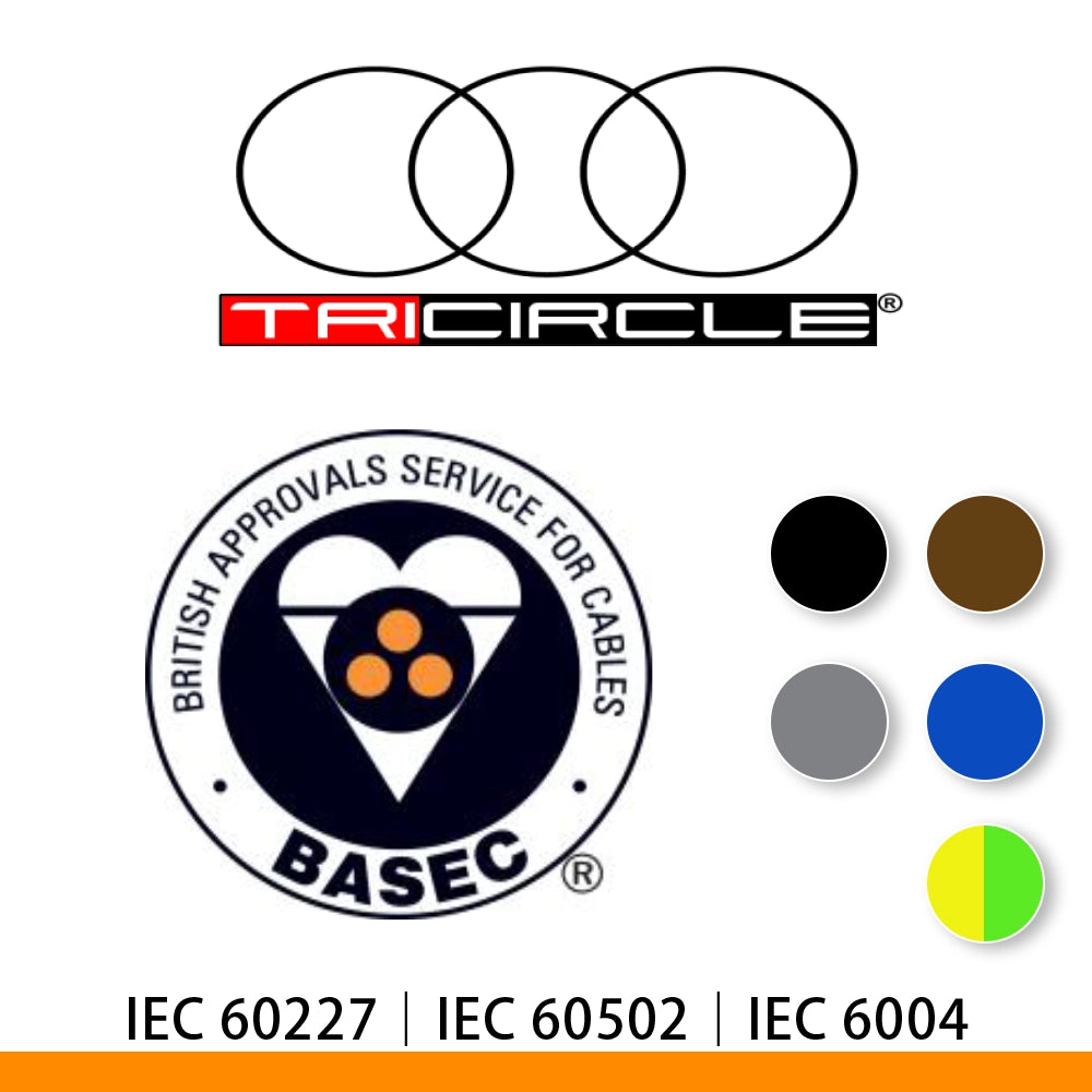 450/750V 單支單膠電線 1-16 mm² 黑 啡 灰 藍 水線 100M