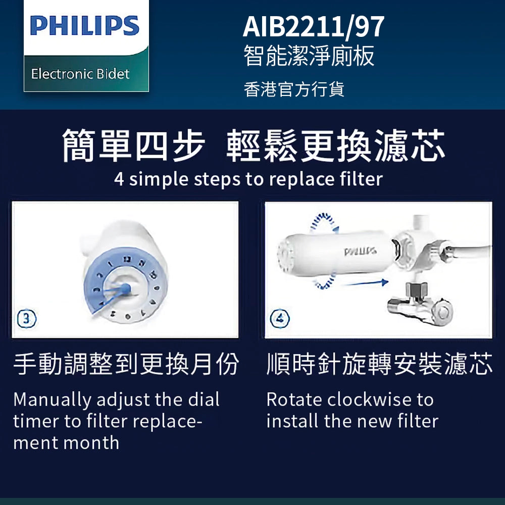 PHILIPS 飛利浦 AIB2211/97 智能潔淨廁板（香港官方行貨)