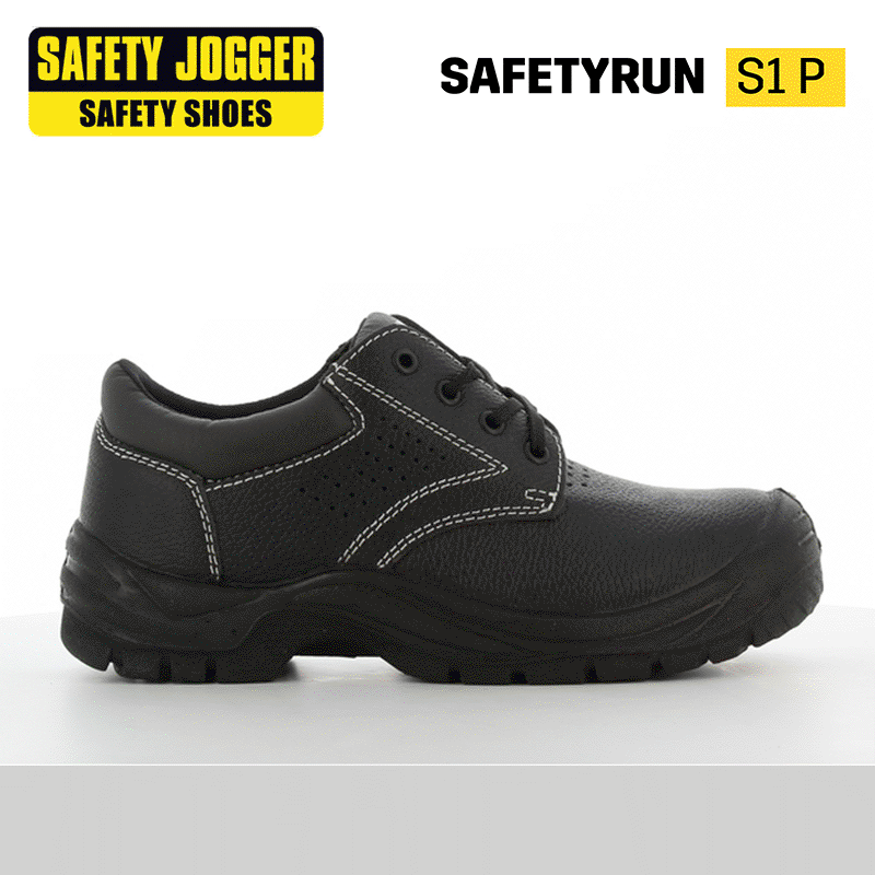安全鞋 鋼頭 鋼底 防刺穿 SAFETYRUN S1P 黑色 安全鞋