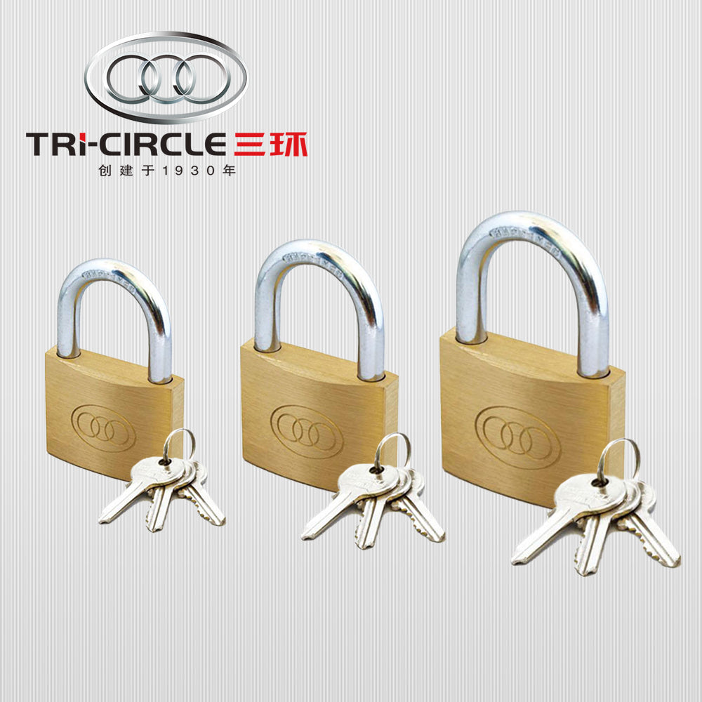 厚身 同匙 TRI-CIRCLE 三環牌 銅鎖