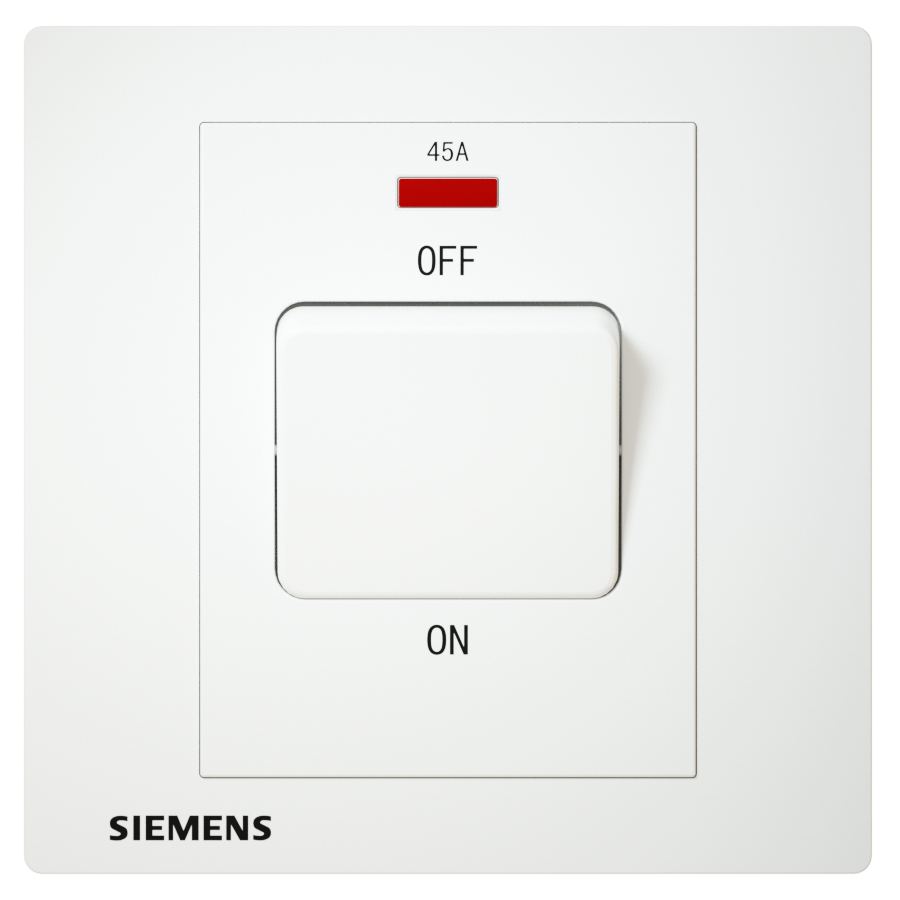 SIEMENS 西門子 DELTA® relfa  單位雙極開關 (帶霓虹燈指示器) (白)