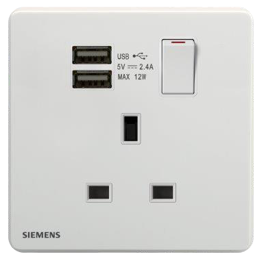 13A 單位 單極開關 插座 帶 USB 插座 SIEMENS 西門子 DELTA® arina