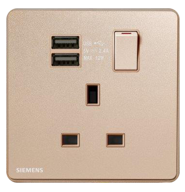 13A 單位 單極開關 插座 帶 USB 插座 SIEMENS 西門子 DELTA® arina
