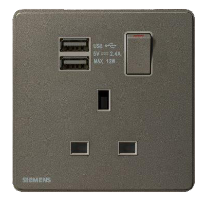 13A 單位 單極開關 插座 帶 USB 插座 SIEMENS 西門子 DELTA® arina