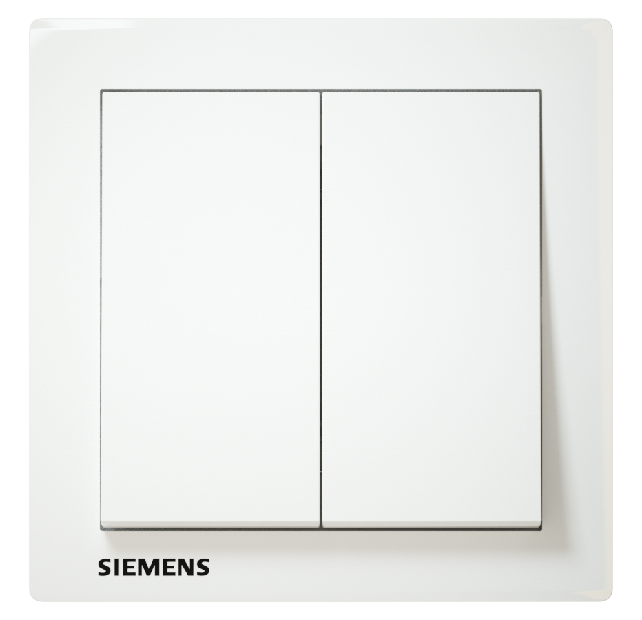 SIEMENS 西門子 DELTA® relfa 10AX 雙位開關掣 (白)