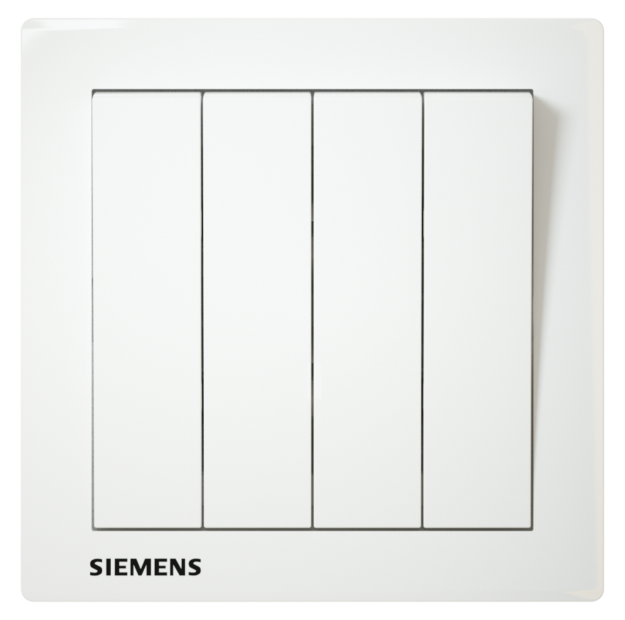 SIEMENS 西門子 DELTA® relfa 10AX 四位開關掣 (白)