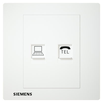 插座 高速 CAT5e 電腦＋電話插座 白色 SIEMENS 西門子 DELTA® relfa