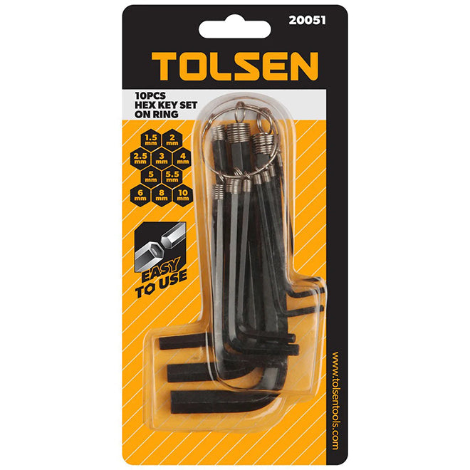 10支裝 1.5~10mm 六角匙套裝 TOLSEN 東森牌