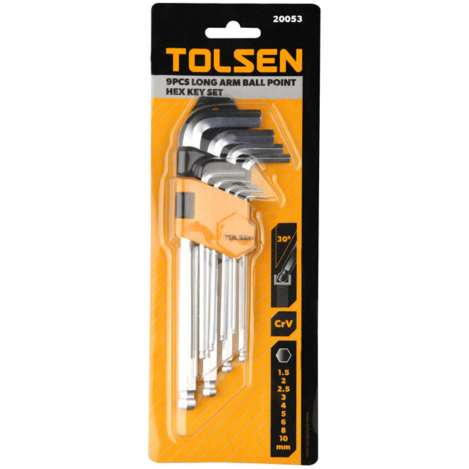 9支裝 加長 1.5～10mm 波頭匙套裝 TOLSEN 東森牌